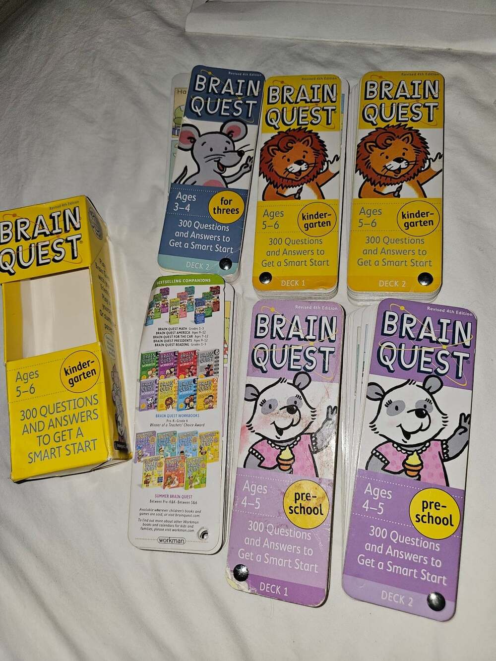Brain Quest Card Decks Ages 3-6 Preschool Kindergarten some decks have callouts